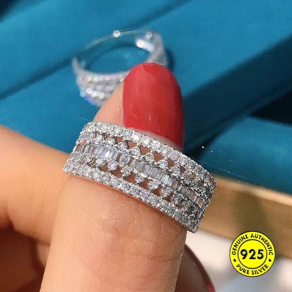 Cincin Lapis Emas 18K Dengan Hiasan Berlian Imitasi Untuk Wanita M43