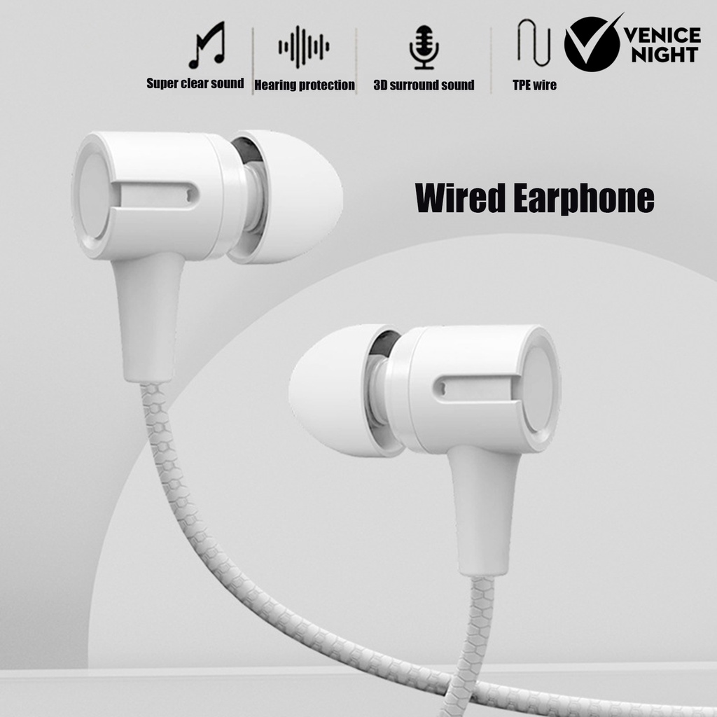 (VNEP) (Berkabel) L201 Headset Earphone Gaming In-ear Bass Stereo Kabel Jack 3.5mm Dengan Mic Untuk Handphone