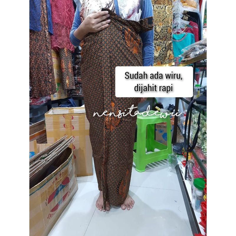 [Nuansa Coklat] Jarik Wiru Instan Cewek &amp; Cowok / Langsung Pakai, Motif Lengkap