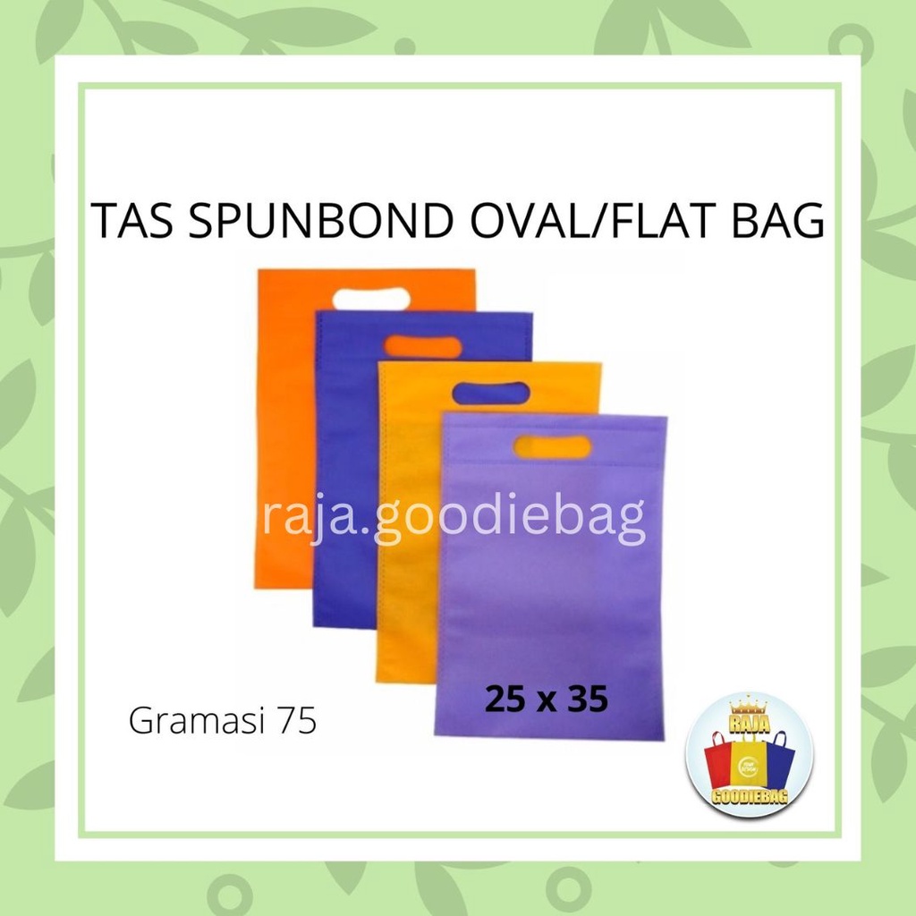 

Tas Spunbond goodie bag Oval Ukuran M(25x35) tebal