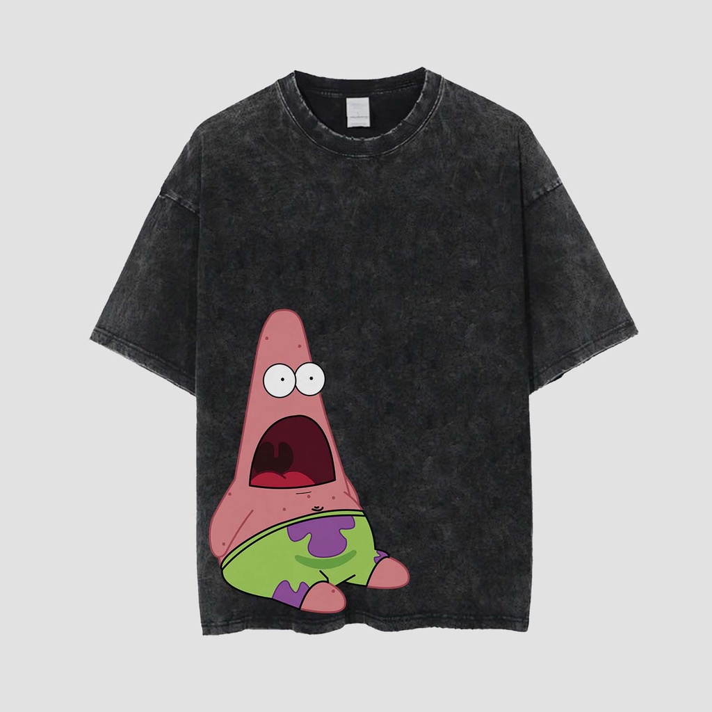 Patrick Star Vintage Style Oversize Washed | Kaos Cartoon Squarepants