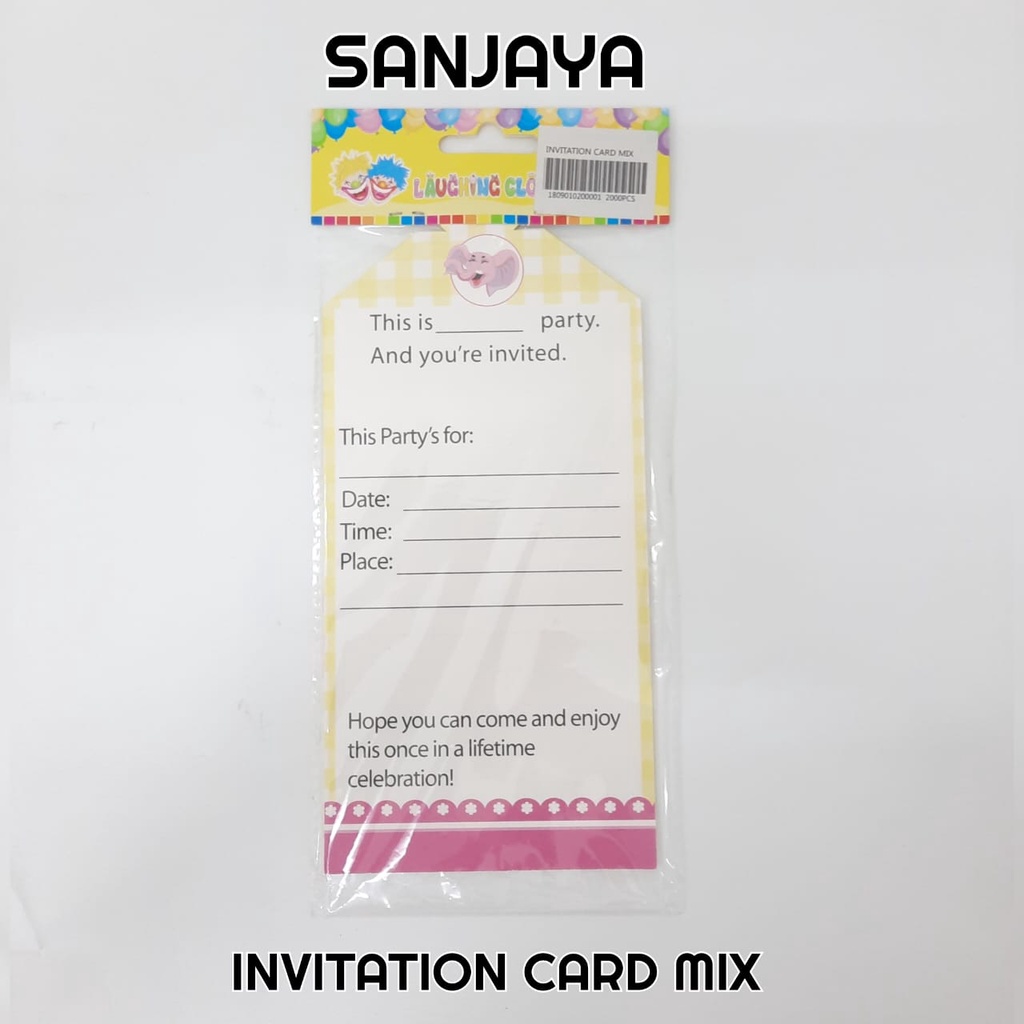 Kartu Undangan / Kartu Undangan Ulang Tahun / Kartu Undangan Karakter / Invitation Card Mix