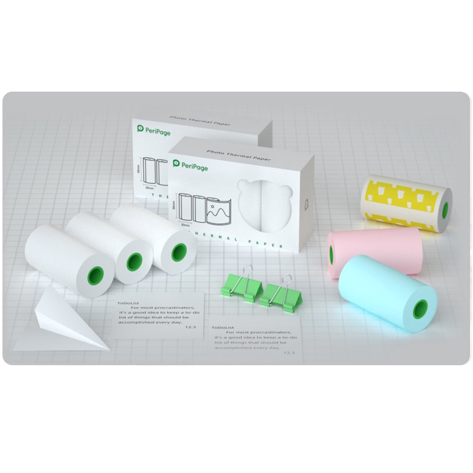 1 Roll 56x30 PeriPage Original Kertas Thermal Kertas struk kasir printer bluetooth A6 A9 A9Max A9S A9 Pro Paperang P1 P2 P2S thermal resi kertas termal label barcode kertas foto photo 5630 ECER