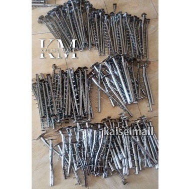 Gantungan Baju Celana Tas Pakaian Hanger Tekuk Suling Besi Dinding Tembok Display Toko Butik Distro 12 9 6 Titik Mata Stainles Lebih Kuat Kokoh Paku Bentuk Tekuk Suling ART3