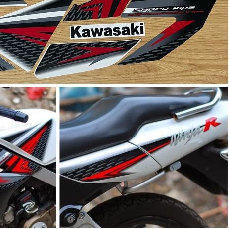 Stiker striping Ninja R 2013 Putih