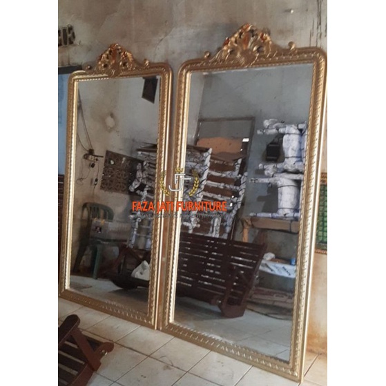 Jual Standing Miror Cermin Full Body Kayu Jati Cermin Berdiri Cermin Badan Shopee Indonesia