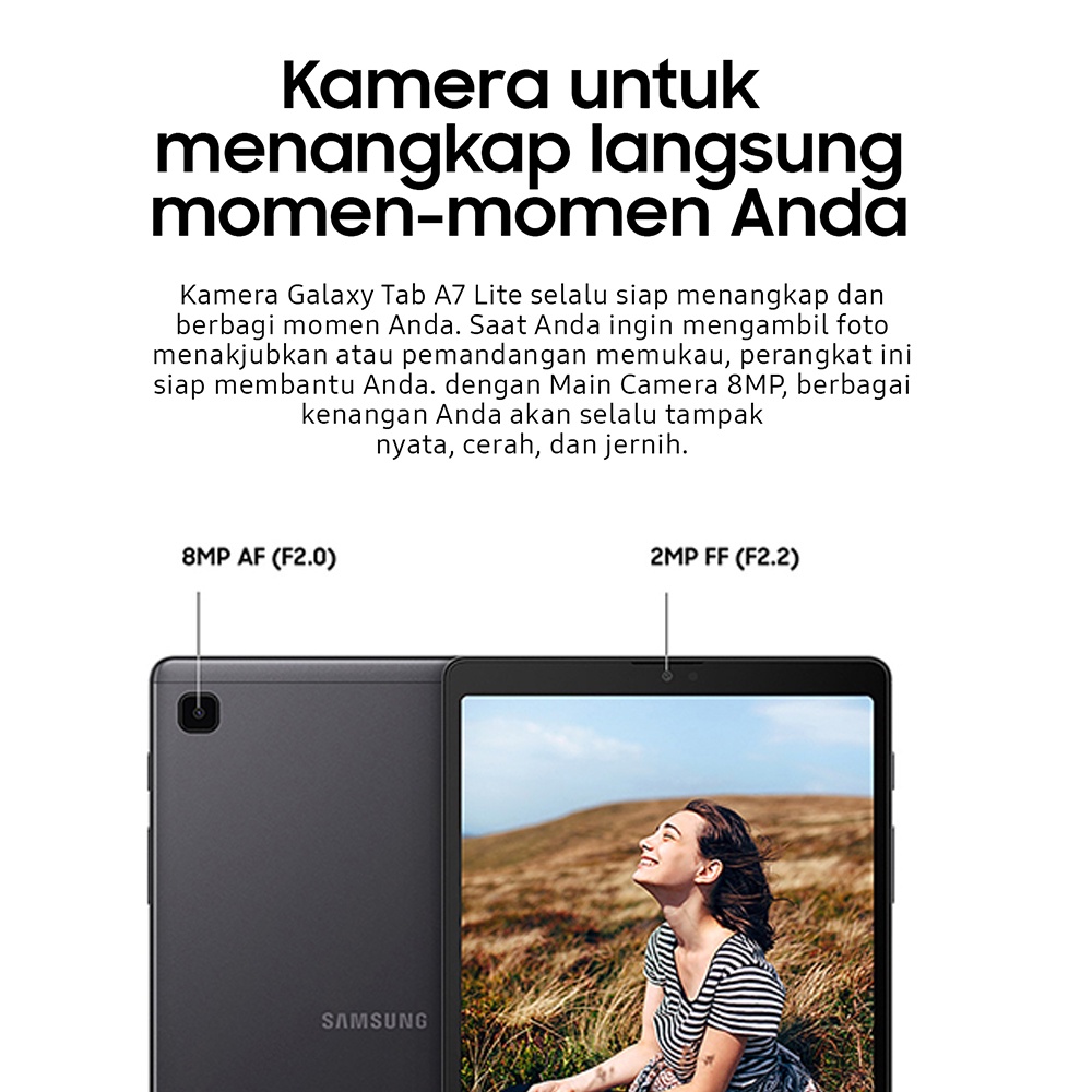 Samsung Galaxy TAB A7 LITE WIFI T225 RAM 3 GB ROM 32 GB 3/32 8 Inch Original Garansi Resmi