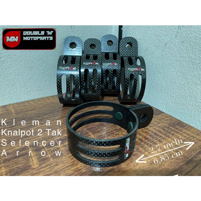 Klem Kleman Breket Knalpot 2 Tak Carbon Karbon Selencer Arrow