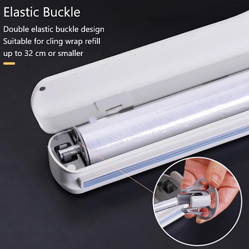 PLASTIK CLING WRAP DISPENSER ALUMUNIUM FOIL BAKING PAPER WRAPPING FOOD FILM CUTTER HOLDER PEMOTONG