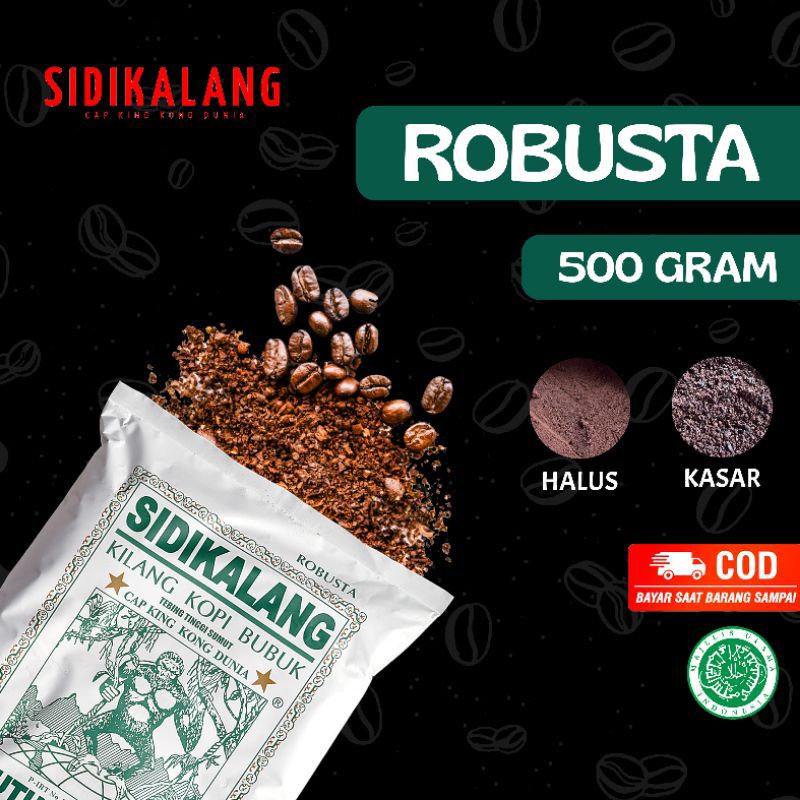 

SIDIKALANG KOPI BUBUK HALUS ROBUSTA 500 GRAM HIJAU CAP KING KONG DUNIA