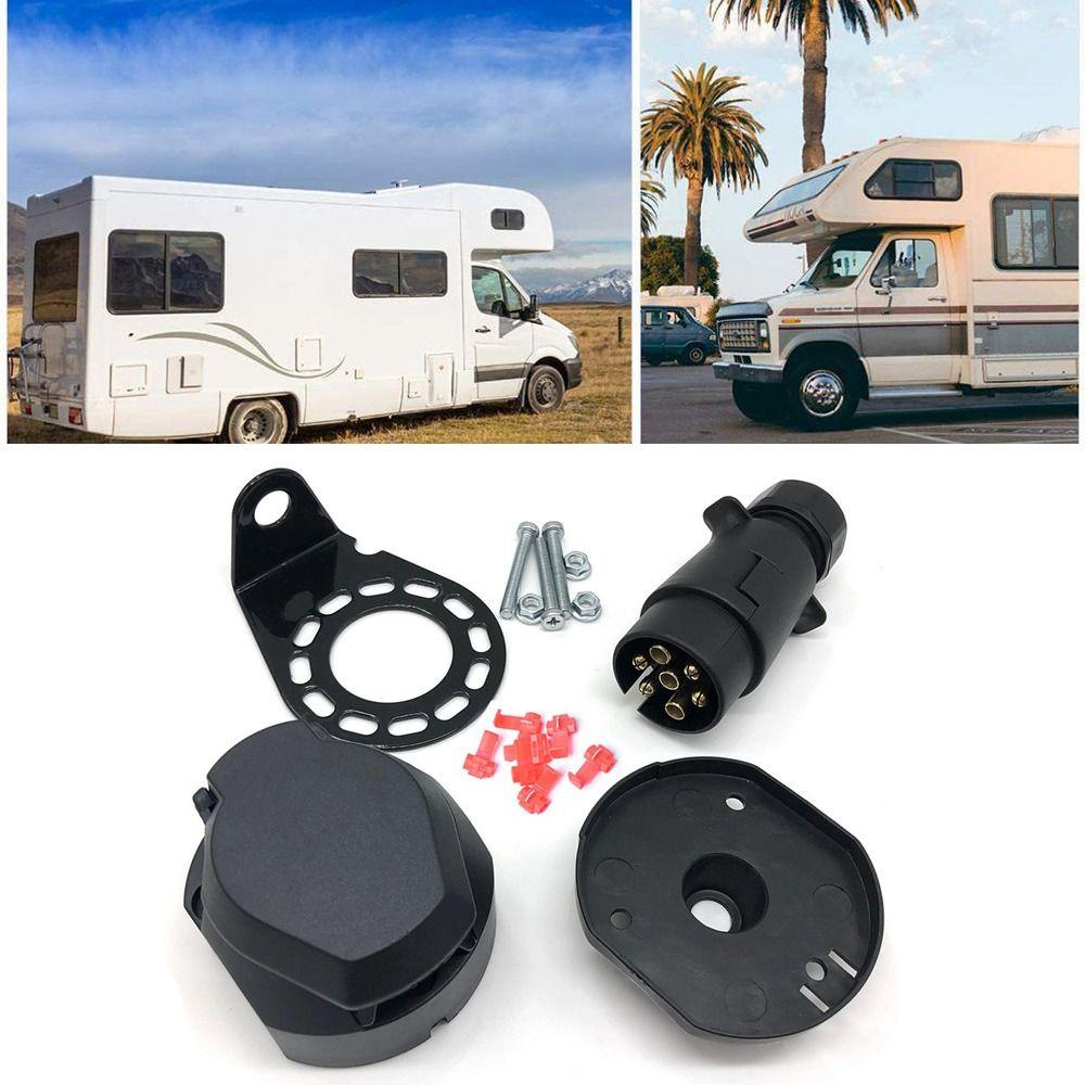 Adaptor Colokan TOP Trailer Awet 7pin Derek Listrik Konektor Socket Towbar Trailer Truck Trailer Elektrik