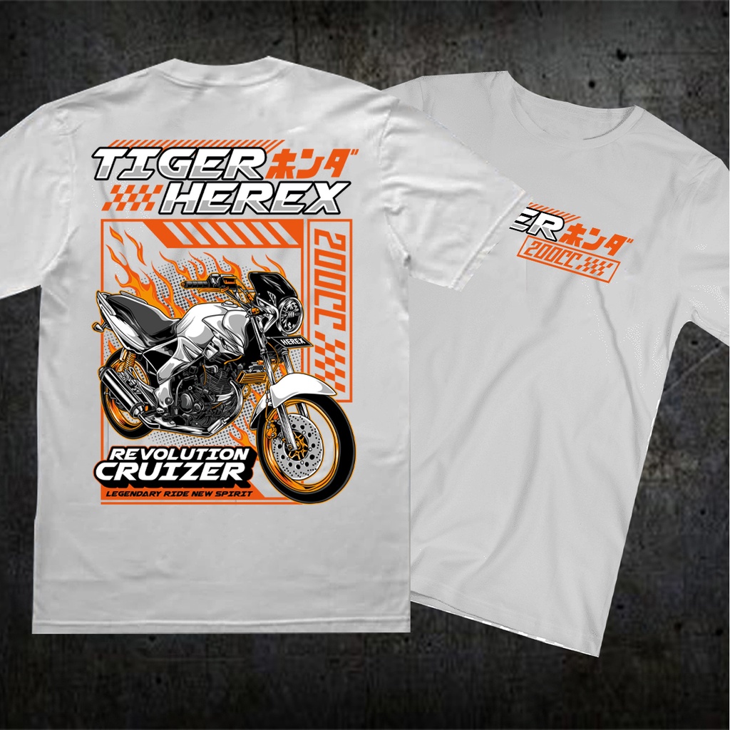 Kaos honda tiger / baju honda tiger / kaos sunmori / kaos motor / kaos otomotif / putih 2