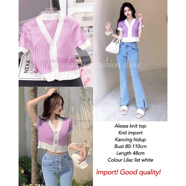 43 Blouse Knit Alessa Import Lilac
