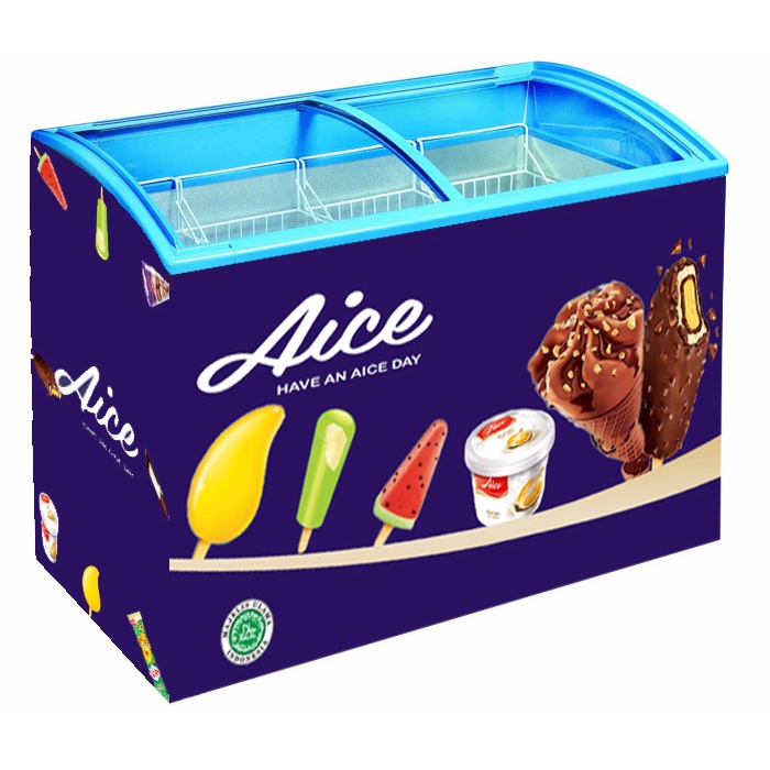 Stiker Freezer Motif Ice Cream AICE BB