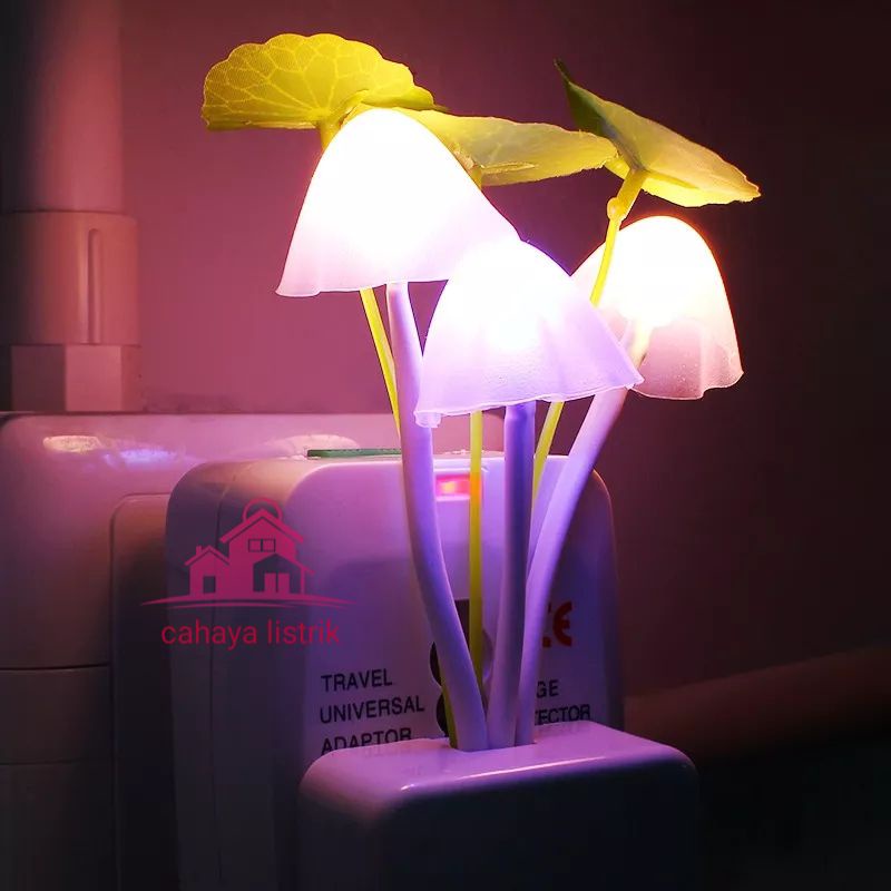 HC Lampu Tidur Jamur Avatar Sensor Mushroom Lamp LED Night Lampu Hias Kamar Colokan Dinding Warna Unik