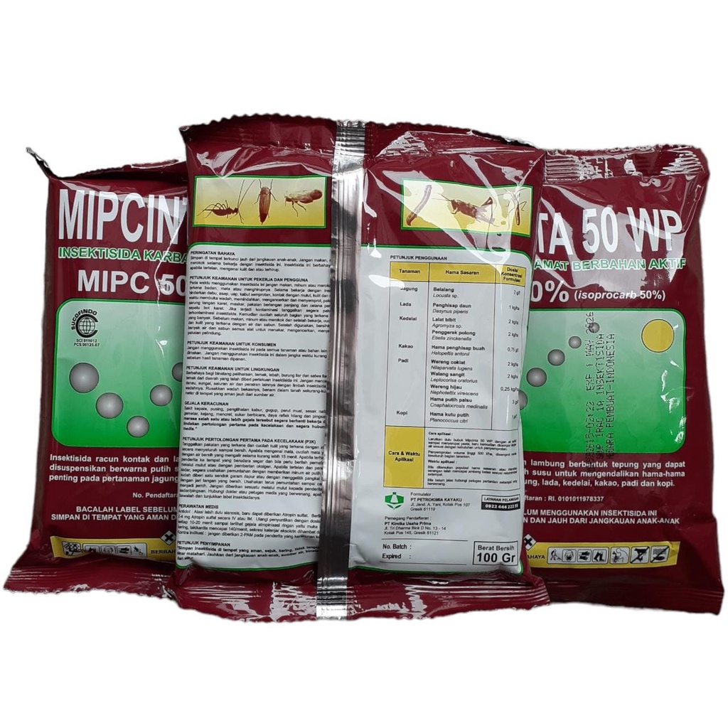 Insektisida Mipcinta 50 WP 100 Gram Kandungan Isoprocarb 50% Sagri Zin