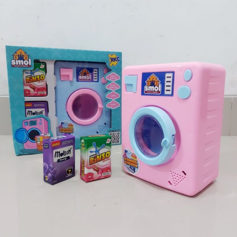 Mainan Mesin Cuci Anak BO - Washing Machine Baterai Perempuan Cewek Edukatif