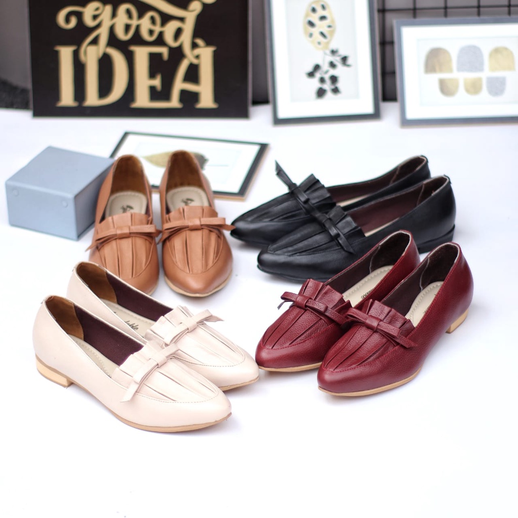 GRANDABLE CITRA Sepatu Flat Kulit Asli Casual Formal Kerja Kondangan Wanita Original Murah