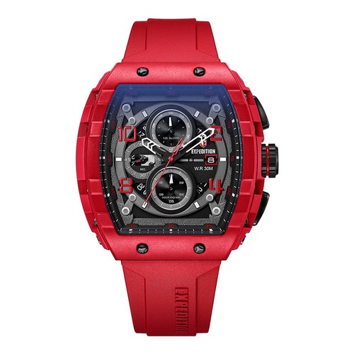 Jam Tangan Pria Expedition Chronograph E 6782 MC RREBA Black Dial Red