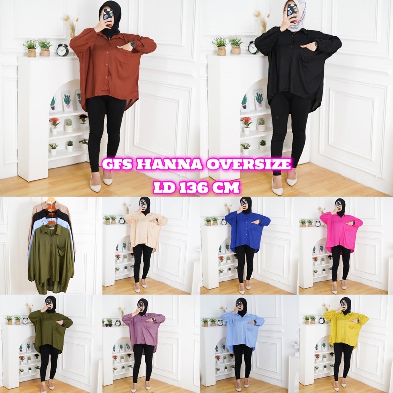 BEFAST - ZFS OOTD Kemeja Oversize HAFIN / HANNA SHIRT KEMEJA RAYON OVERSIZE JUMBO / Atasan Kemeja Wanita Kekinian 2022 / Pakaian Wanita Casual / Kemeja Polos Formal / Oversize Kemeja Terbaru  / Hem Termurah / Terlaris