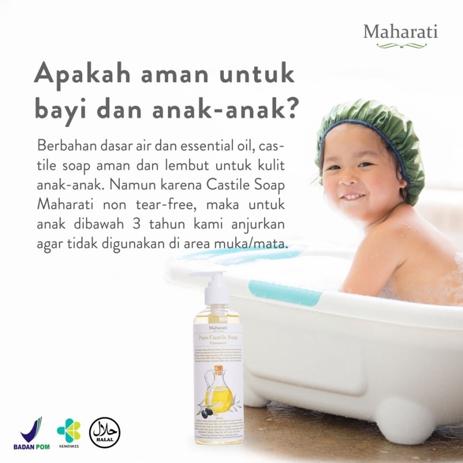 Maharati Pure Castile Soap 100 &amp; 250ml Sabun Cair Minyak Zaitun Untuk Semua Jenis Kulit WHS