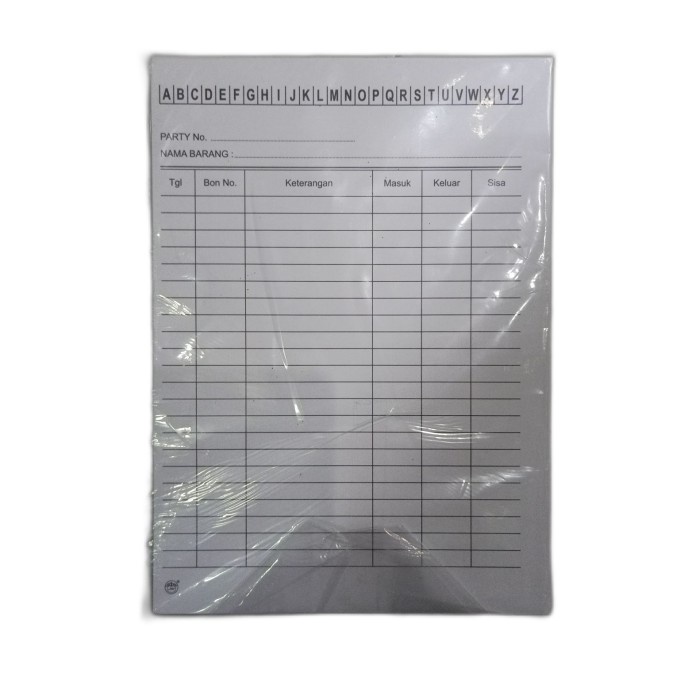 

Kartu Stok Barang A5 Putih 100 Lembar