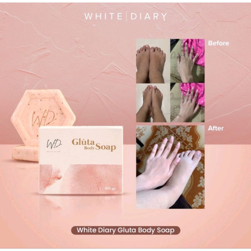 BPOM WHITE DIARY GLUTA BODY SOAP SABUN PEMUTIH WAJAH DAN BADAN