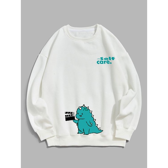 Sweater wanita Self care Dino Crewneck wanita size M-XXL