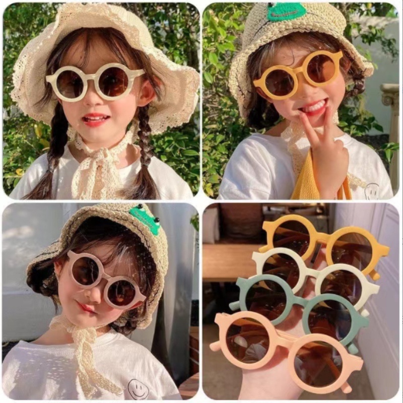 Mode Baru Bingkai Kecil Warna Permen Kacamata Hitam Anak-Anak Korea Fashion Bingkai Bulat UV400 Kacamata Hitam