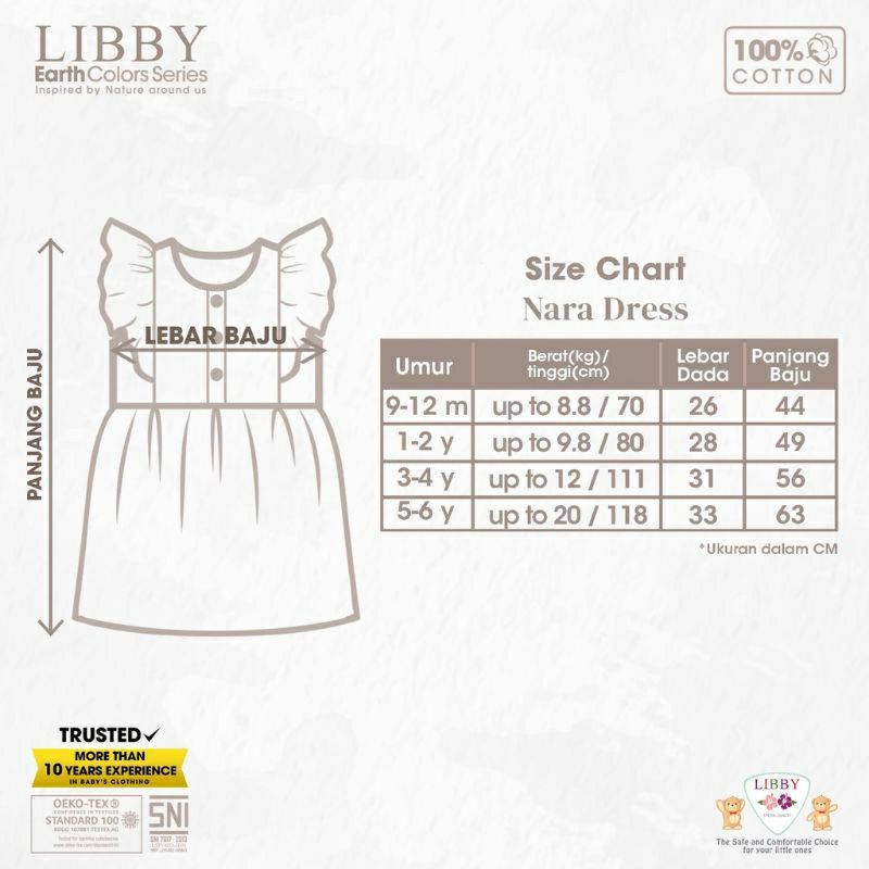 Libby Nara Dress Earth Color - Dress Anak