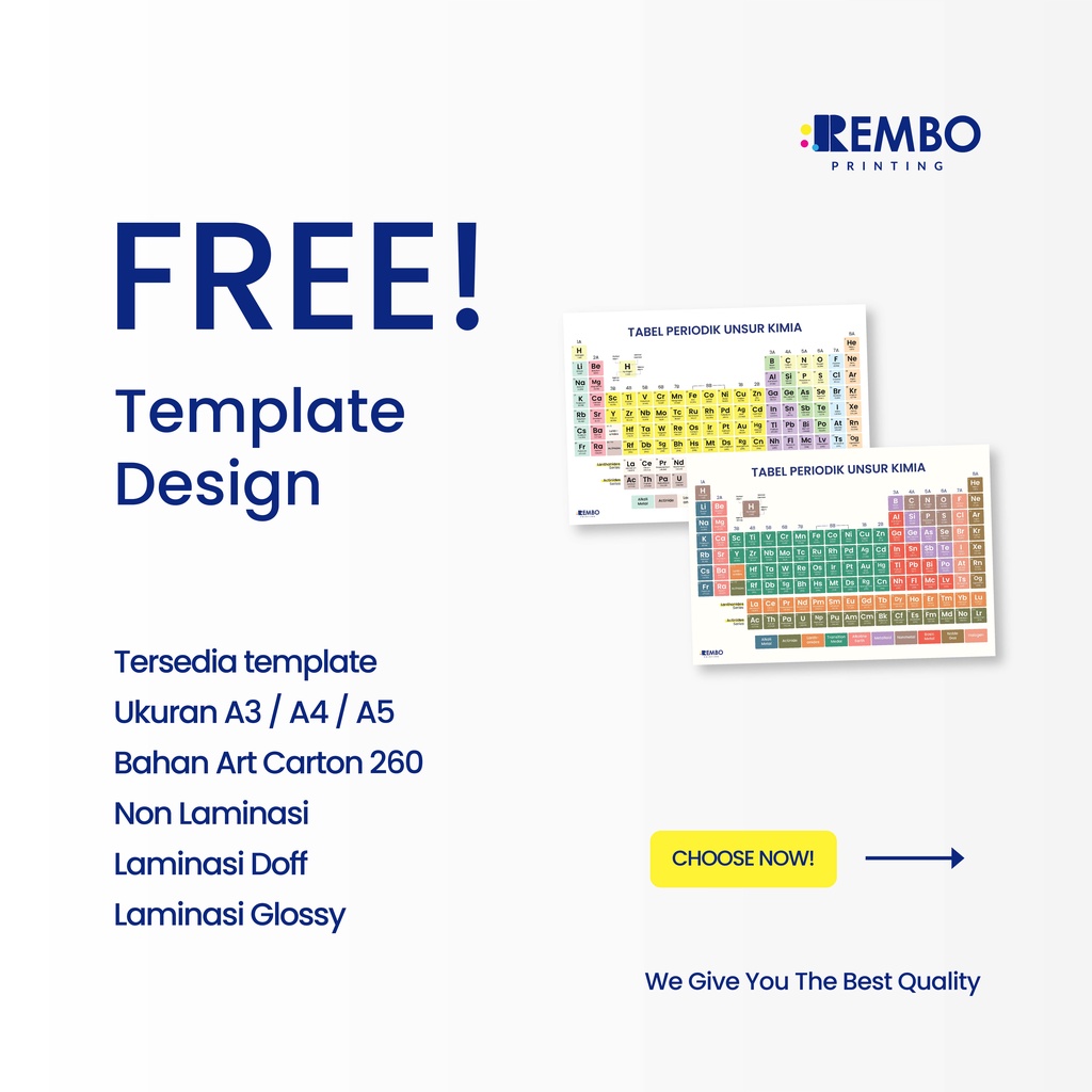 TABEL PERIODIK UNSUR KIMIA LUCU UNIK AESTHETIC BELAJAR IPA UNSUR UNSUR KIMIA UKURAN A3 A4 A5 - REMBO PRINTING