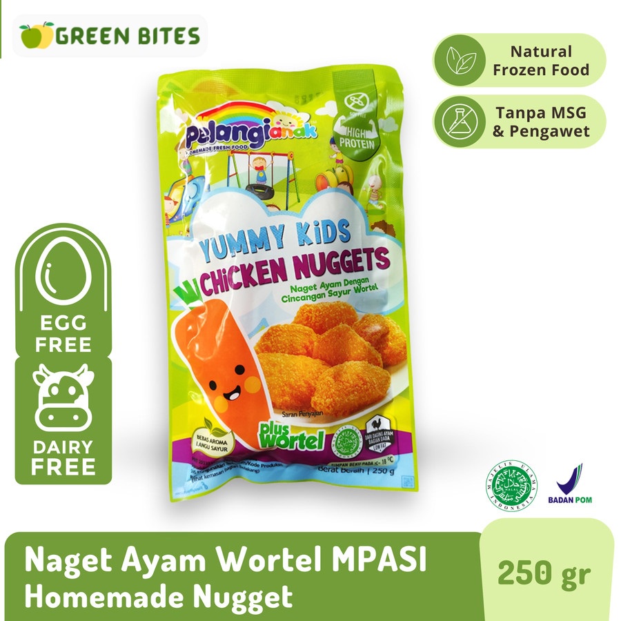 

Pelangi YUMMY KIDS Nugget Ayam Plus Wortel Halal Non MSG & Non Pengawet