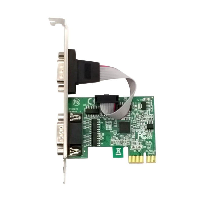 Zzz Adapter Konverter PCI-E Ke Industri DB9 x2 Serial RS232 COM Chip AX99100 25Mb