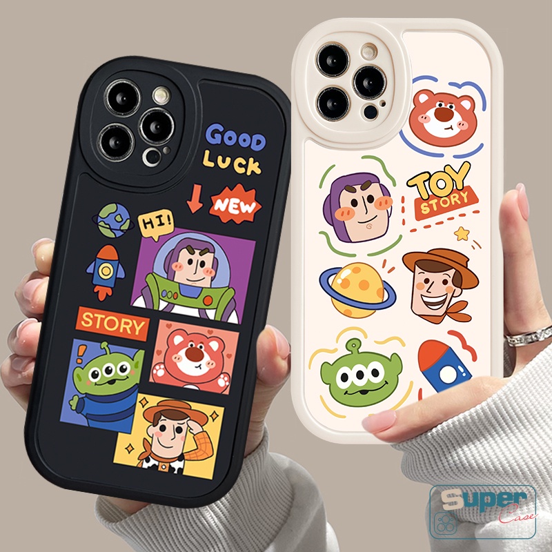 IPHONE Casing Cover Ponsel Toy Story Kartun Lucu Kompatibel Untuk Iphone11 12 13 14 Pro MAX XR 6 6s 78 Plus X XS MAX SE 2020sarung Belakang TPU Lembut