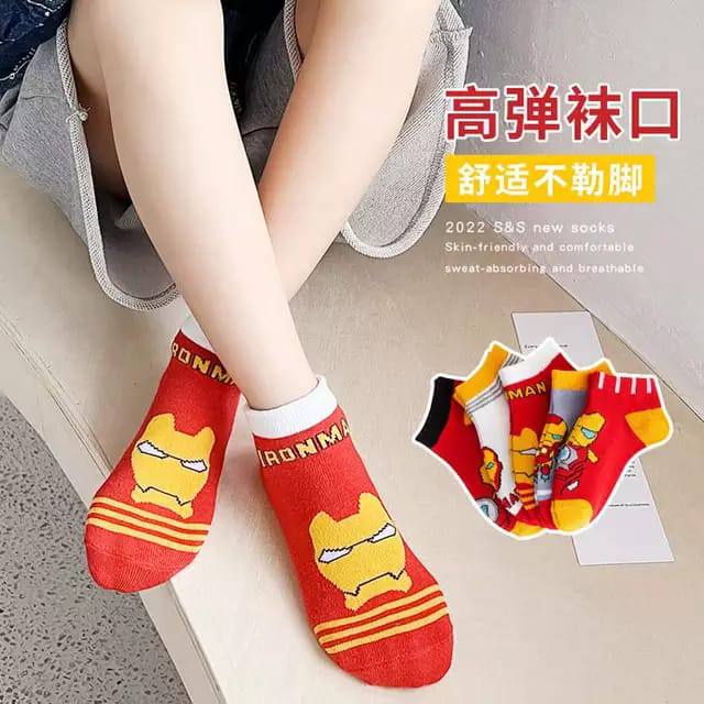 Kaos kaki anak Superhero 1pack isi 5 pasang motif