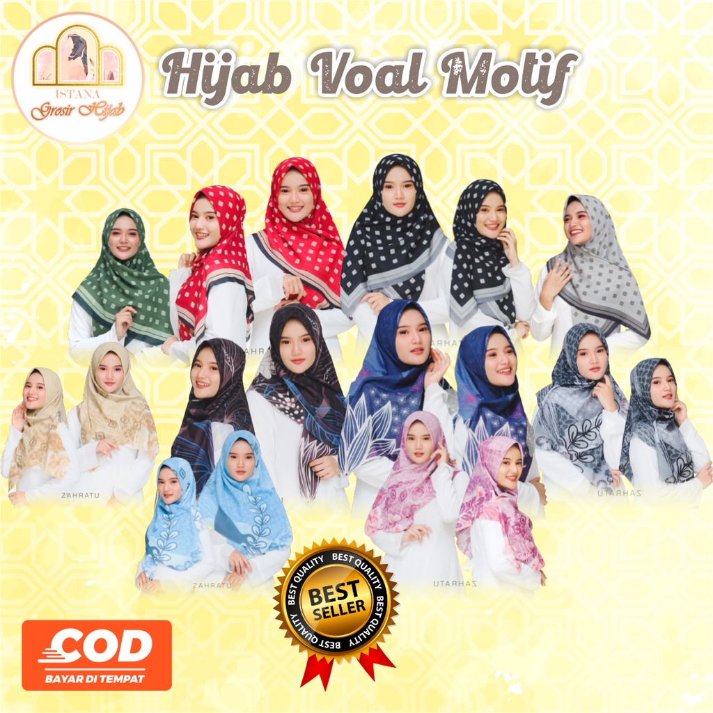 Hijab Motif Voal Premium EH Jilbab Motif Voal Premium Kerudung Motif Voal Premium