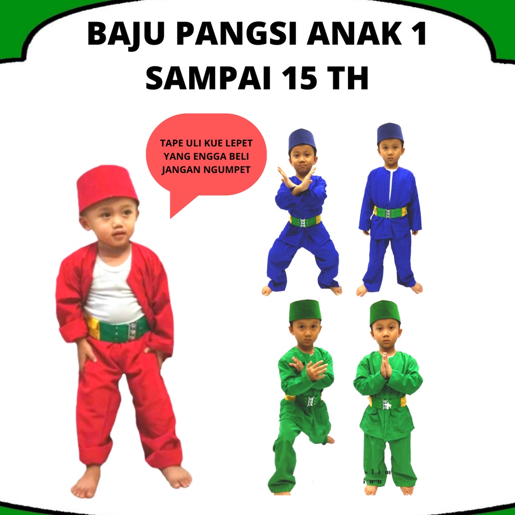 SETELAN BAJU PANGSI BETAWI ANAK I BAJU ADAT BETAWI DAPAT CUKIN DAN PECI