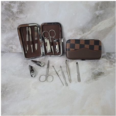 COD Manicure Pedicure Set 7IN1 Dompet Paket Pembersih Kuku Pinset Gunting Lancip Korek telinga Kuping