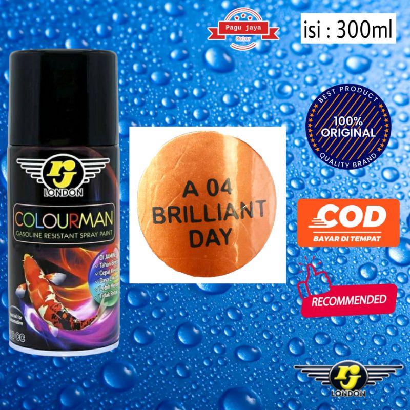 COLOURMAN TAHAN BENSIN BRILLIANT DAY 300ml 300cc Cat semprot spray paint pilox pilok produk dari rj london anti retak cepat kering tahan cuaca