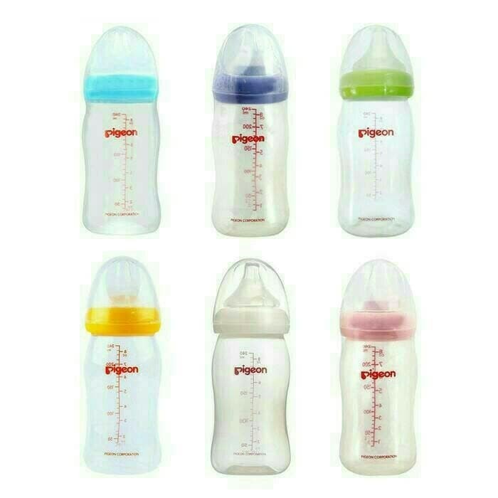 Pigeon PP Wide Neck with P-Plus Nipple Botol Susu [240 mL] PR010318