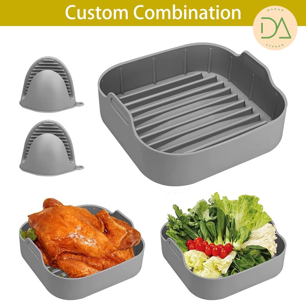 Air Fryer Silicone Pot Silikon Bowl Wadah Tray Nampan Baking Cooking