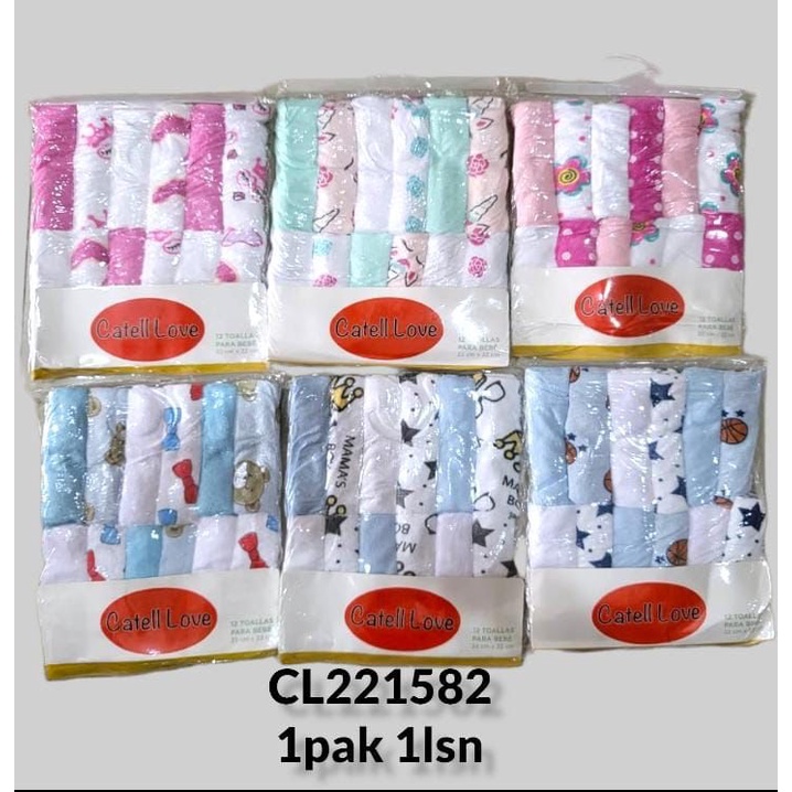 Catell Love Washcloth Sapu Tangan Isi 12 Pcs