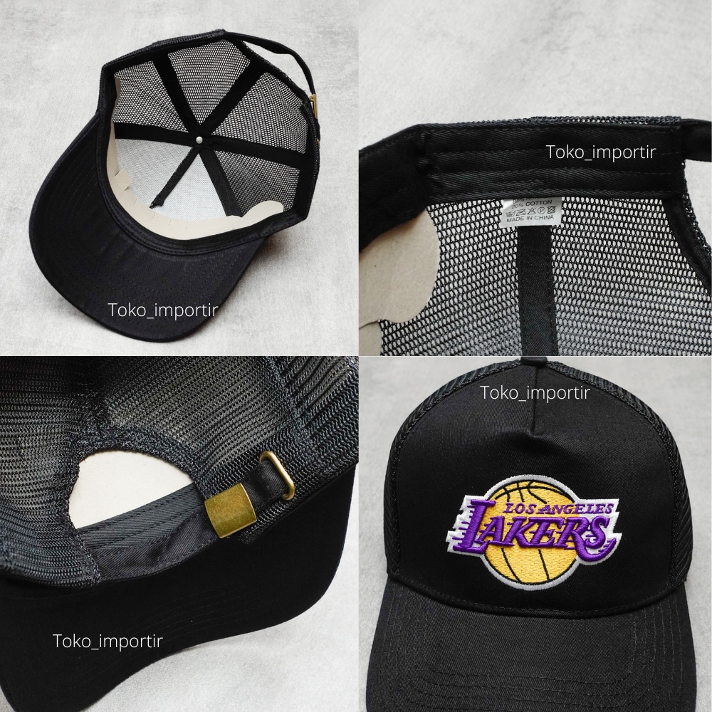 Topi Lakers Los Angels Snapback topi baseball pria Import Mirror ORI