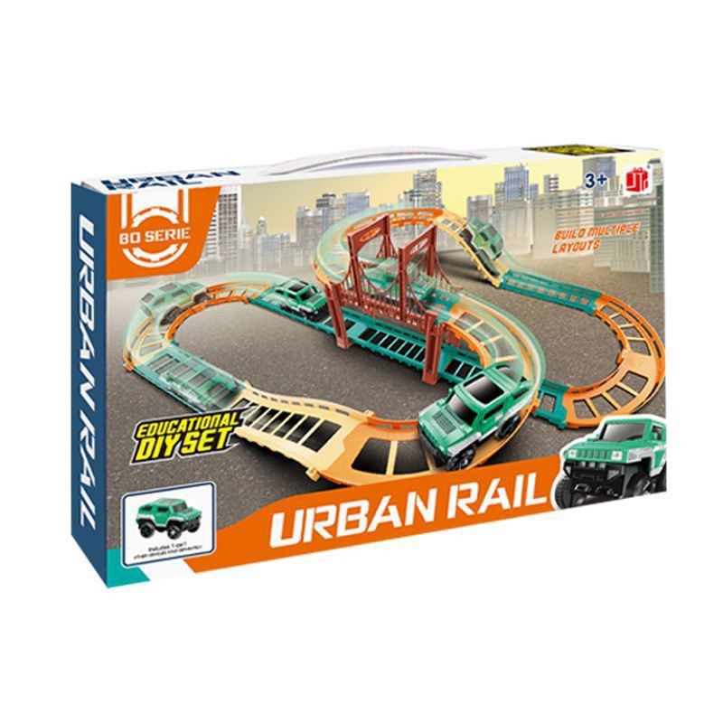 Urban Rail Track Mainan DIY Set Rel Mobil Car Track Seluncur Educational Edukatif Edukasi Anak Laki Laki