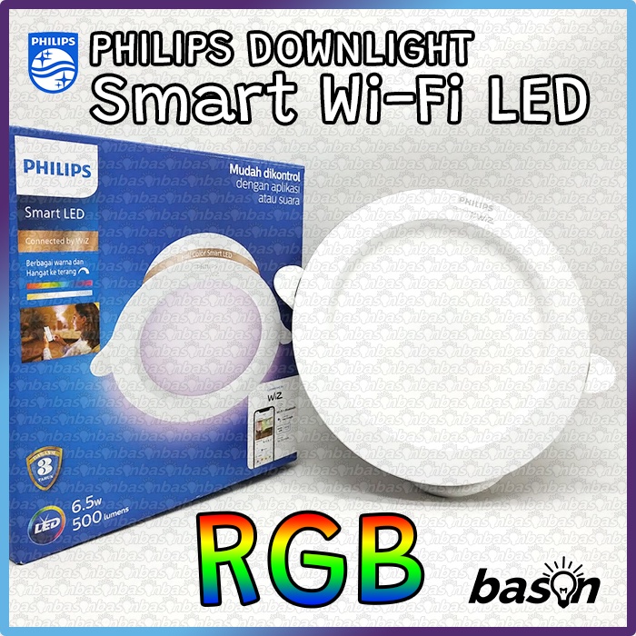 PHILIPS Smart WiFi RGB LED Downlight 6.5W 4&quot; D100 - WFB Wiz Connected