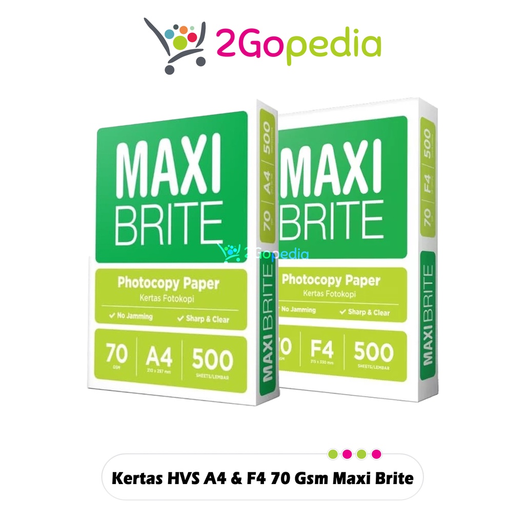 

Kertas HVS A4 & F4 70 gsm Maxi Brite (1 Pack/ RIM)