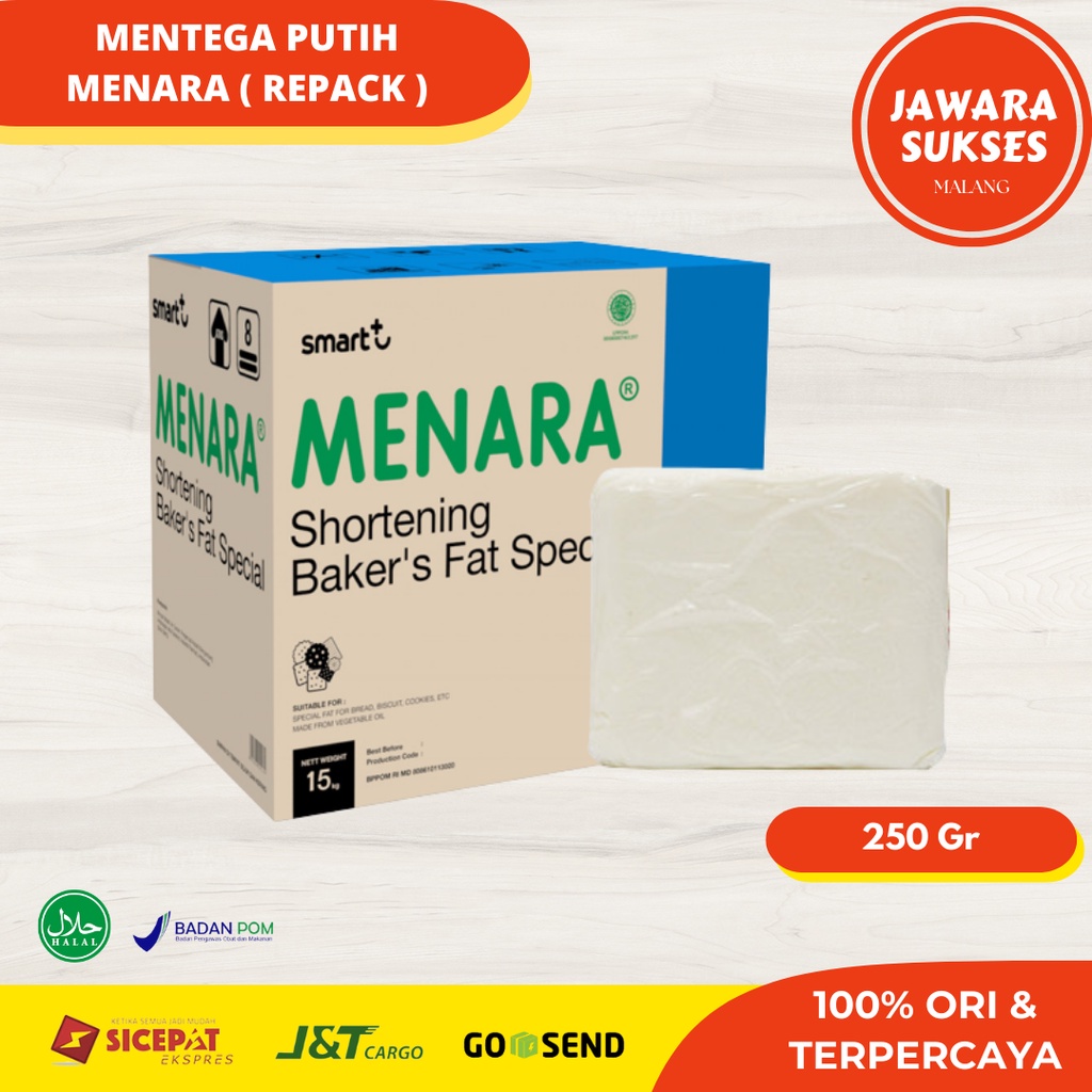 

Mentega Menara Putih 250 gr | White Margarin Shortening Repak Halal