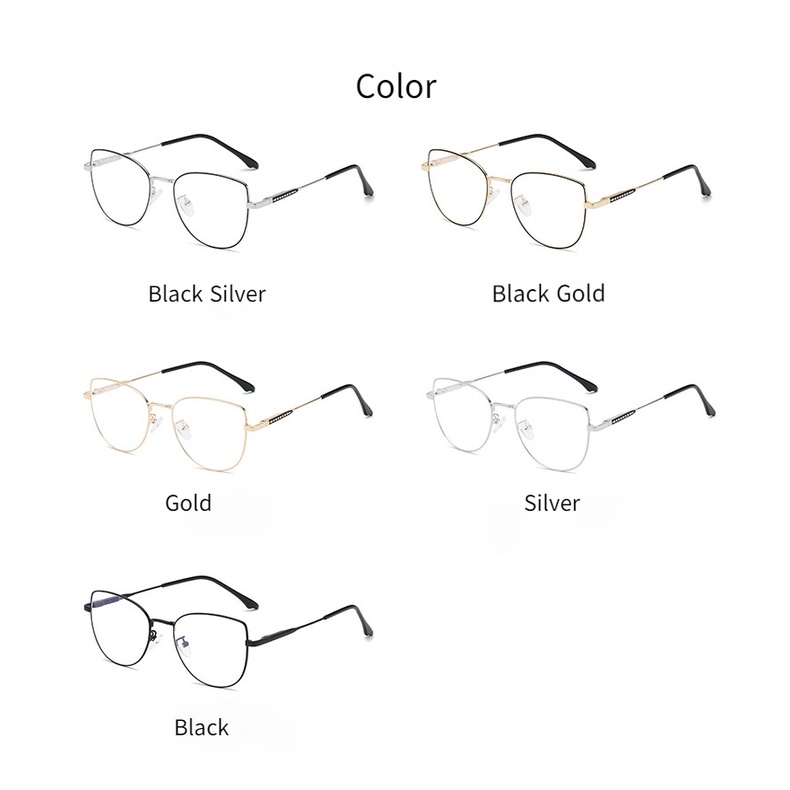 Kacamata Cat Eye Anti Radiasi Dengan Frame Metal Untuk Wanita