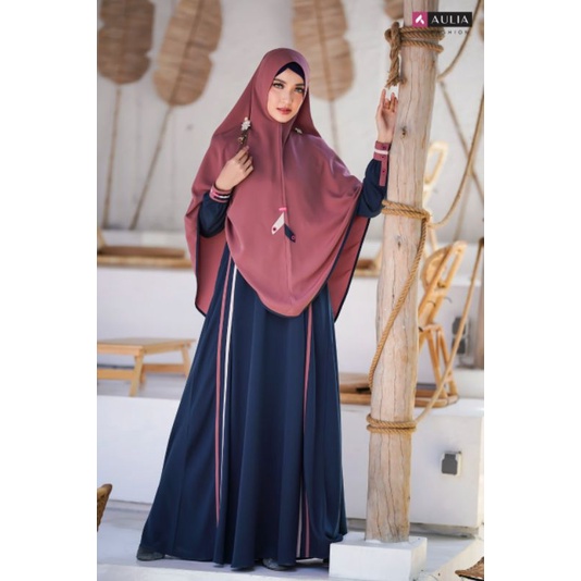 AULIA FASHION Gamis Terbaru Fazila Dark Denim Limited Edition