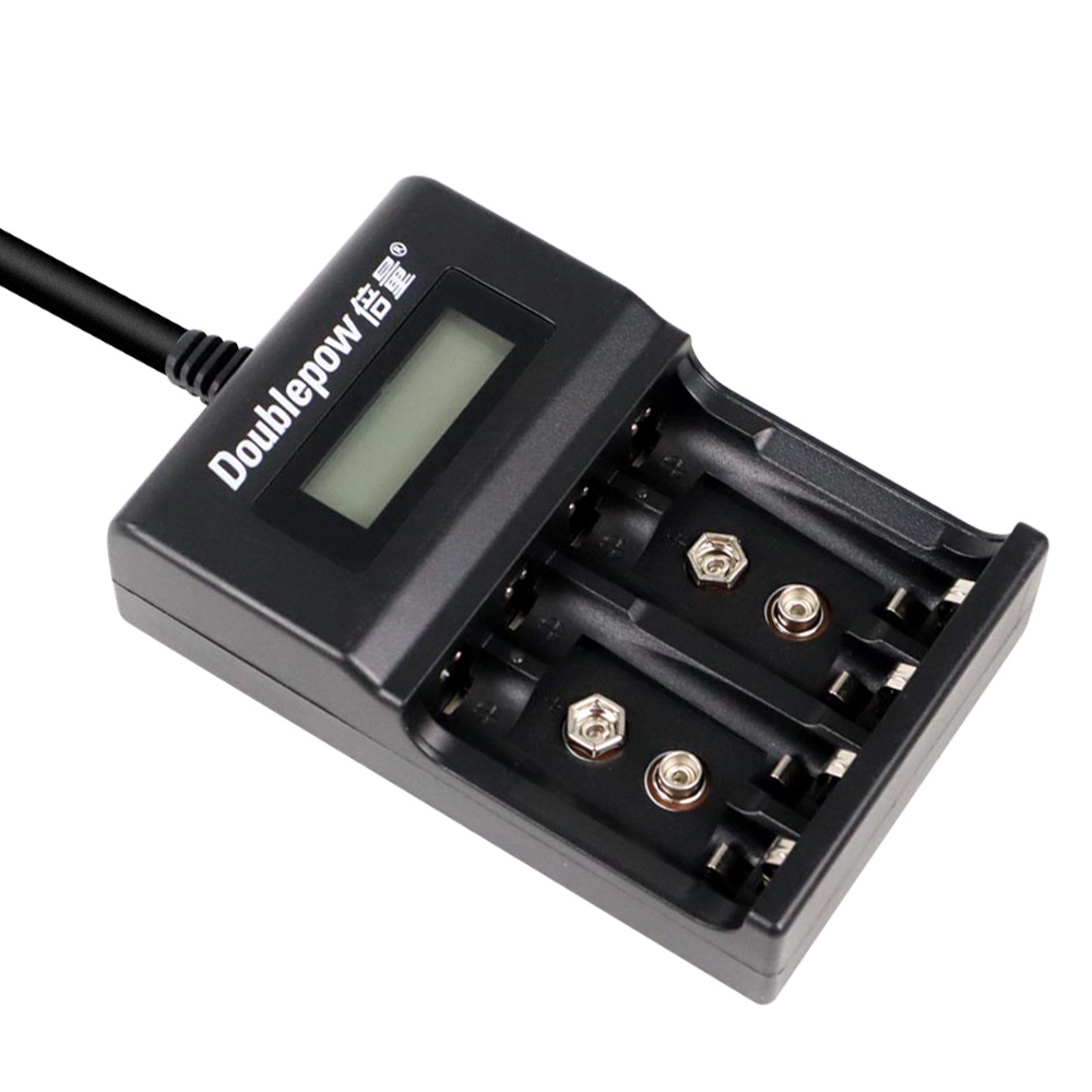 SDUI DOUBLEPOW Charger Baterai 1.2V &amp; 9V NI-MH NI-CD Lithium DP-UK95 Black By Pro